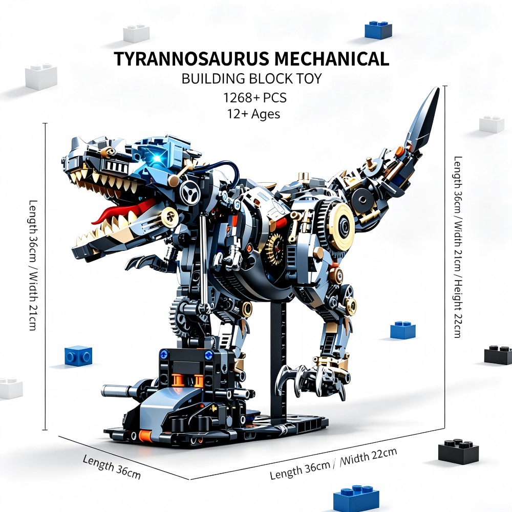 Kids Nature Education - Creativo Dinosauro T-Rex Meccanico MOC, Modello