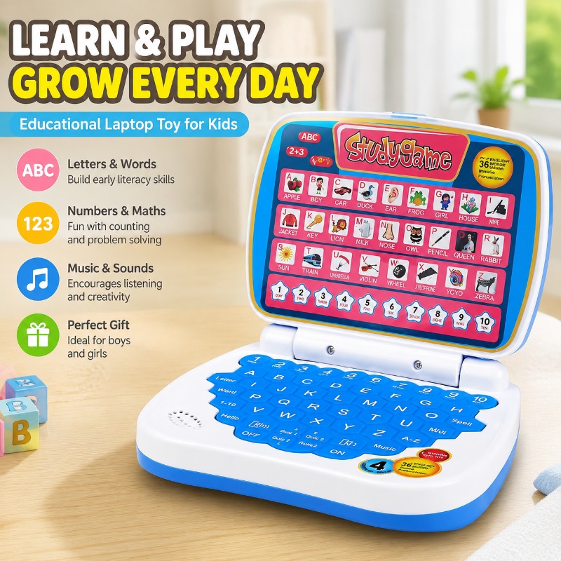 Kids Educational Computer - Mini Laptop Educativo Simulato con Schermo