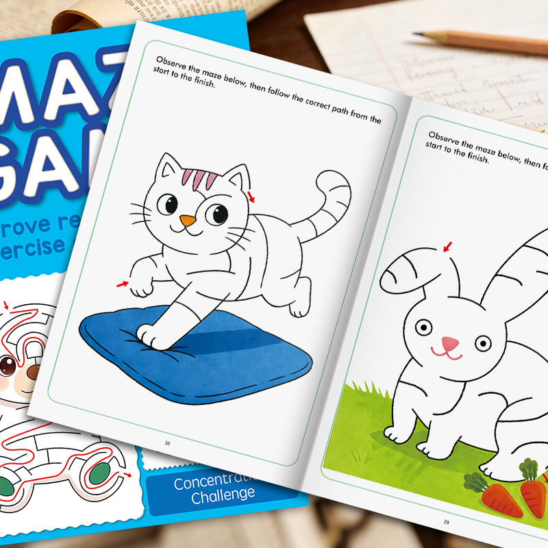 Learning Workbook Preschool - Libro con labirinti per bambini, attività