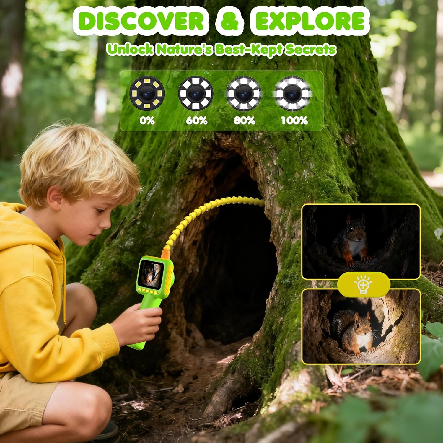 Kids Nature Education - Endoscopio per Bambini, Telecamera a Serpente