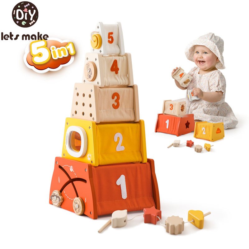 Kids Nature Education - Bambini giocattoli Montessori in legno Threading